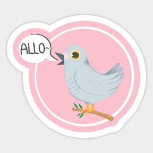 Cute Bird saying hello cartoon design Sticker